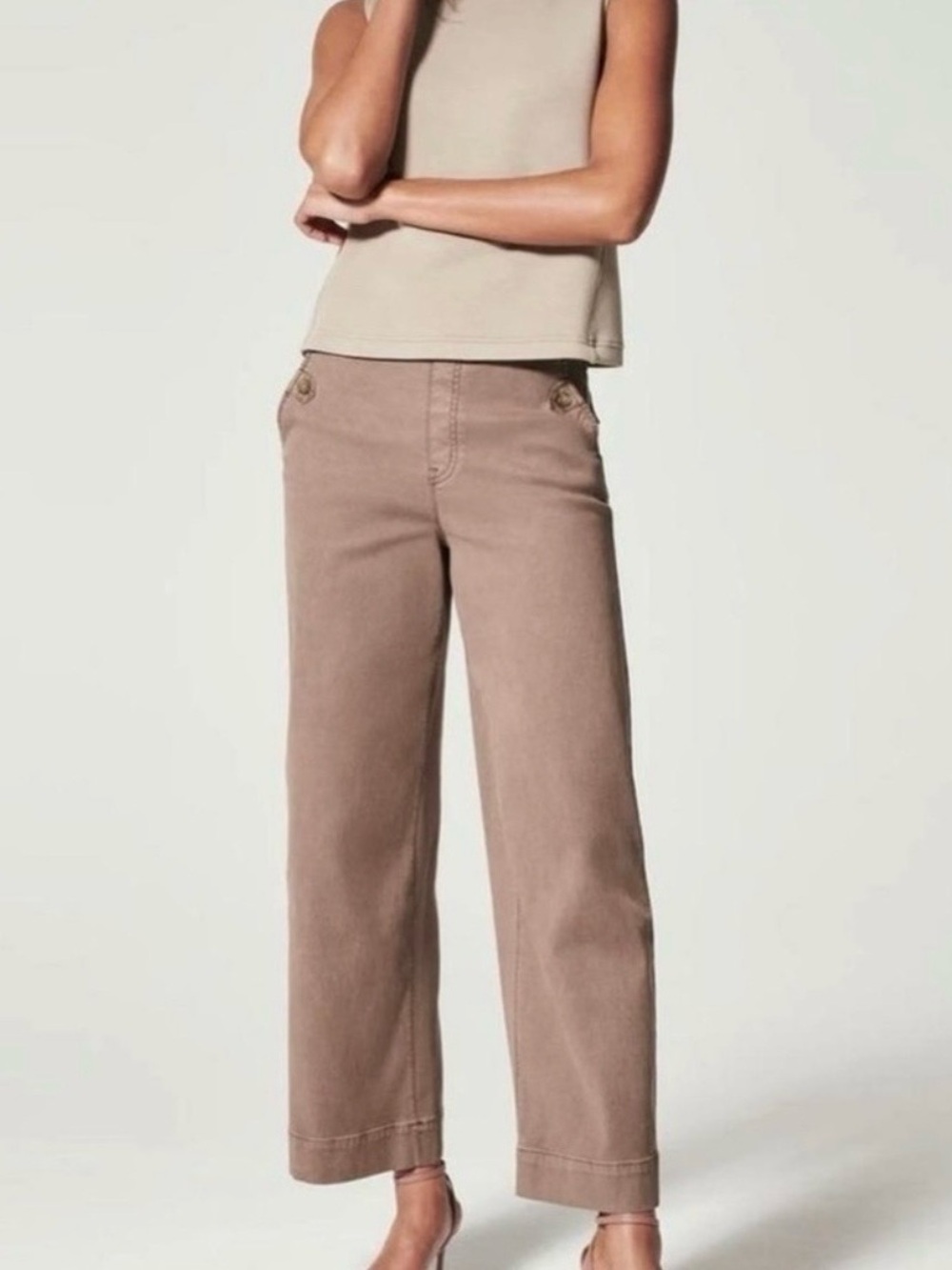 SPANX Cropped Ankle Pants in Mauve Pink